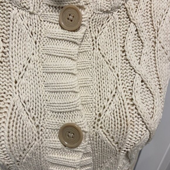 Joe Fresh Cable Knit Beige Chunky Cardigan - S - Picture 4 of 8